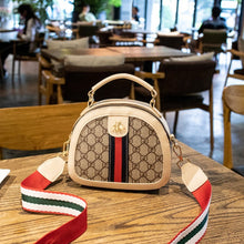 Load image into Gallery viewer, Sweet Lady Fashion Style Handbag Female 2020 Spring New Diagonal Bag PU Shoulder Bag Solid Color Small Round Bag Printing PVC