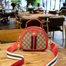 Load image into Gallery viewer, Sweet Lady Fashion Style Handbag Female 2020 Spring New Diagonal Bag PU Shoulder Bag Solid Color Small Round Bag Printing PVC