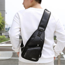 Load image into Gallery viewer, Male Shoulder Bag USB Charging Crossbody Chest Bag For Men Anti Theft Chest Waist Pack Trip Messenger Bags Single Strap Back Bag - Motolayo