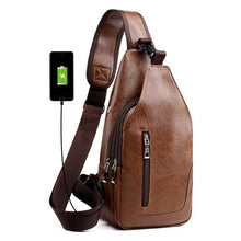 Load image into Gallery viewer, Male Shoulder Bag USB Charging Crossbody Chest Bag For Men Anti Theft Chest Waist Pack Trip Messenger Bags Single Strap Back Bag