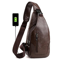 Load image into Gallery viewer, Male Shoulder Bag USB Charging Crossbody Chest Bag For Men Anti Theft Chest Waist Pack Trip Messenger Bags Single Strap Back Bag - Motolayo