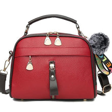 Load image into Gallery viewer, PU Leather Handbag For Women Girl Fashion Tassel Messenger Bags With Ball Bolsa Female Shoulder Bags Ladies Party Crossby Bag