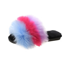 Load image into Gallery viewer, Summer Fur Fluffy Flat Slippers Women Casual Open Toe Furry Plush Slides Shoes Ladies Indoot Footwear Outdoor Beach Slippers D30 - Motolayo