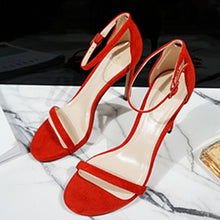 Load image into Gallery viewer, 2020 Summer Hot Lady Simple Solid Color Buckle High Heels Sexy Sequin Shining Shoes Elegant Woman Wedding Party Sandals 33-41