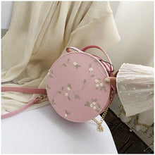 Load image into Gallery viewer, Hot Sale Sweet Lace Round Handbags High Quality PU Leather Women Crossbody Bags Female Small Fresh Flower Chain Shoulder Bags