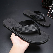 Load image into Gallery viewer, WEH Men's Flip Flops 2020 Summer Male Flat Slippers Fashion lattice Beach Flip Flops Outdoor soft bottom non-slip Slippers 38-50 - Motolayo