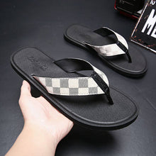 Load image into Gallery viewer, WEH Men's Flip Flops 2020 Summer Male Flat Slippers Fashion lattice Beach Flip Flops Outdoor soft bottom non-slip Slippers 38-50