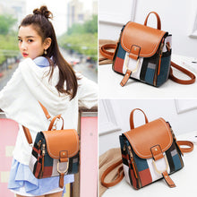 Load image into Gallery viewer, Women designer backpack with multipl uaing pu leather backpack new women grid backpack female school bag girls travel bag purse - Motolayo