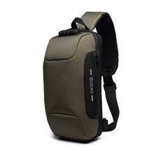 Load image into Gallery viewer, Sling Waterproof Reflective Men Chest Bags Anti Theft lock USB Charging Interface Male Shoulder Messenger Bag
