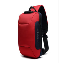 Load image into Gallery viewer, Sling Waterproof Reflective Men Chest Bags Anti Theft lock USB Charging Interface Male Shoulder Messenger Bag
