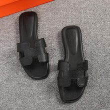 Load image into Gallery viewer, Plus Size 43 Slippers Women Summer Genuine Leather Luxury Shoes Women Designers Mule Sandals Ladies Slides