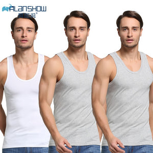 3Pcs/Lot Summer Men Cotton Underwear Mens Undershirt Transparent Shirts Male Bodyshaper Fitness Wrestling Singlets - Motolayo