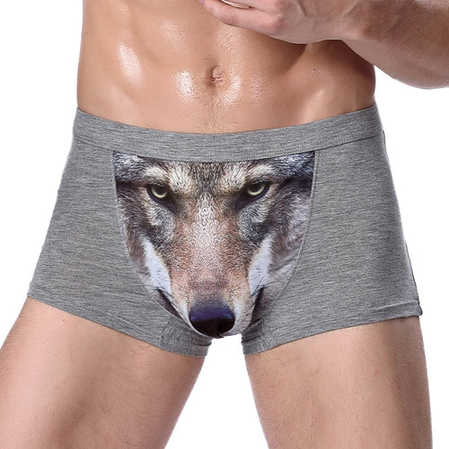 4XL Large Size Male Underwear Funny Cool Underpants Wolf Modal U Convex Underware Men Boxers Comfortable Soft boxer shorts man - Motolayo