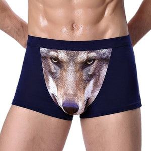 4XL Large Size Male Underwear Funny Cool Underpants Wolf Modal U Convex Underware Men Boxers Comfortable Soft boxer shorts man - Motolayo