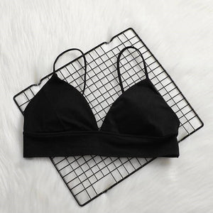 DeRuiLaDy Soft Bralette Deep V Seamless Bras for Women Wireless Push Up Bra Comfortable Blackless Underwear Ladies Sexy Lingerie