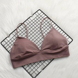 DeRuiLaDy Soft Bralette Deep V Seamless Bras for Women Wireless Push Up Bra Comfortable Blackless Underwear Ladies Sexy Lingerie