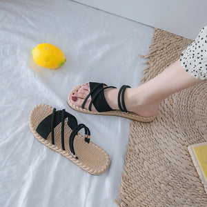 2020 Summer Shoes Woman Sandals Flat Sandalias Mujer Thin strips Gladiator Beach Sandals Ladies Flip Flops Slides - Motolayo