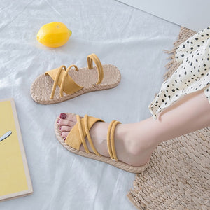 2020 Summer Shoes Woman Sandals Flat Sandalias Mujer Thin strips Gladiator Beach Sandals Ladies Flip Flops Slides - Motolayo