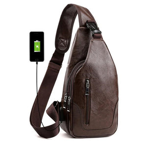 Male Shoulder Bag USB Charging Crossbody Chest Bag For Men Anti Theft Chest Waist Pack Trip Messenger Bags Single Strap Back Bag - Motolayo