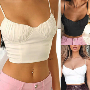 Fashion Hot Summer Sexy Ladies Girls Backless Solid Bow Tank Top Bustier Bra Vest Crop Top Women Singlet New Design Skinny Camis - Motolayo