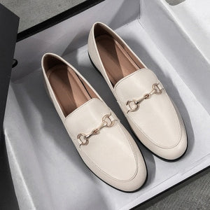 Plus Size 44 Spring Designer Shoes Woman Quality Leather Slip on Flats Shoes for Women Loafers Ladies Shoe Zapatos De Mujer JJ22 - Motolayo