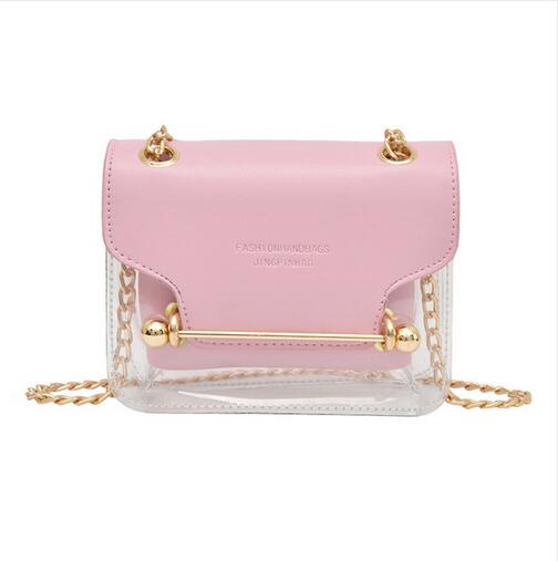 Fashion Women Brand Design Small Square Shoulder Bag Clear Transparent PU Composite Messenger Bags New Female Handbags - Motolayo