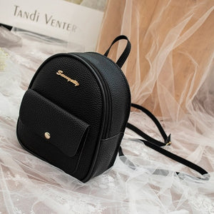 Mini Backpack Women PU Leather Shoulder Bag For Teenage Girls Kids Multi-Function Small Bagpack Female Ladies School Backpack - Motolayo