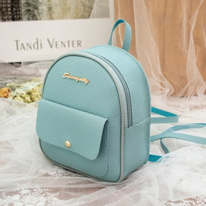 Mini Backpack Women PU Leather Shoulder Bag For Teenage Girls Kids Multi-Function Small Bagpack Female Ladies School Backpack - Motolayo