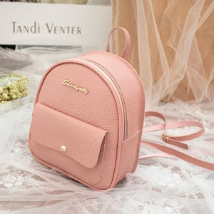 Mini Backpack Women PU Leather Shoulder Bag For Teenage Girls Kids Multi-Function Small Bagpack Female Ladies School Backpack - Motolayo