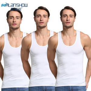 3Pcs/Lot Underwear Mens Undershirt Men Cotton Tank Tops Transparent Shirts Male Bodyshaper Fitness Wrestling Singlets