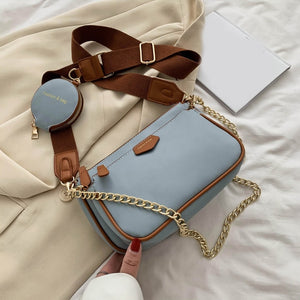 Fashion Small Chain Majong Bag Women Casual Crossbody Shoulder Bags Lady Vintage Messenger Hand Bag 3bags/set Purse Female - Motolayo