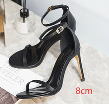 Load image into Gallery viewer, 2020 Summer Hot Lady Simple Solid Color Buckle High Heels Sexy Sequin Shining Shoes Elegant Woman Wedding Party Sandals 33-41
