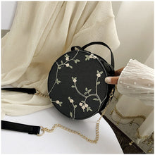 Load image into Gallery viewer, Hot Sale Sweet Lace Round Handbags High Quality PU Leather Women Crossbody Bags Female Small Fresh Flower Chain Shoulder Bags
