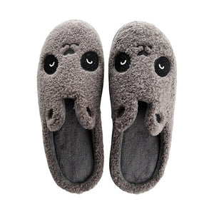 Winter Warm Home Women Fur Slippers Cute Fox Unicorn Bear Animals Indoor Cotton Ladies Slippers Soft Memory Foam Couples Shoes - Motolayo
