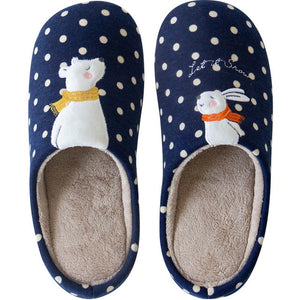 Winter Warm Home Women Fur Slippers Cute Fox Unicorn Bear Animals Indoor Cotton Ladies Slippers Soft Memory Foam Couples Shoes - Motolayo