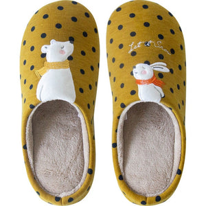 Winter Warm Home Women Fur Slippers Cute Fox Unicorn Bear Animals Indoor Cotton Ladies Slippers Soft Memory Foam Couples Shoes - Motolayo