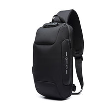 Load image into Gallery viewer, Sling Waterproof Reflective Men Chest Bags Anti Theft lock USB Charging Interface Male Shoulder Messenger Bag
