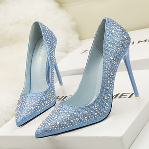 Women Pumps Sexy Wedding Shoes Bling High Heels Women Heel Shoes Gold Sequins Gradient Stiletto Ladies Shoes X9X00219