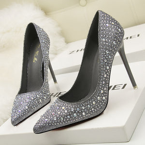 Women Pumps Sexy Wedding Shoes Bling High Heels Women Heel Shoes Gold Sequins Gradient Stiletto Ladies Shoes X9X00219