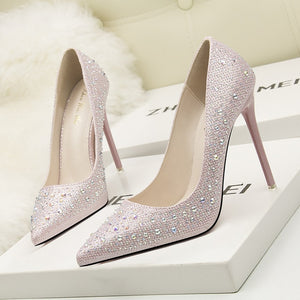 Women Pumps Sexy Wedding Shoes Bling High Heels Women Heel Shoes Gold Sequins Gradient Stiletto Ladies Shoes X9X00219 - Motolayo