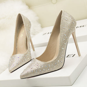 Women Pumps Sexy Wedding Shoes Bling High Heels Women Heel Shoes Gold Sequins Gradient Stiletto Ladies Shoes X9X00219 - Motolayo