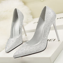 Load image into Gallery viewer, Women Pumps Sexy Wedding Shoes Bling High Heels Women Heel Shoes Gold Sequins Gradient Stiletto Ladies Shoes X9X00219
