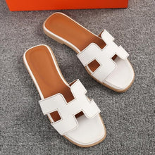 Load image into Gallery viewer, Plus Size 43 Slippers Women Summer Genuine Leather Luxury Shoes Women Designers Mule Sandals Ladies Slides
