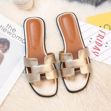 Load image into Gallery viewer, Plus Size 43 Slippers Women Summer Genuine Leather Luxury Shoes Women Designers Mule Sandals Ladies Slides
