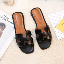 Load image into Gallery viewer, Plus Size 43 Slippers Women Summer Genuine Leather Luxury Shoes Women Designers Mule Sandals Ladies Slides
