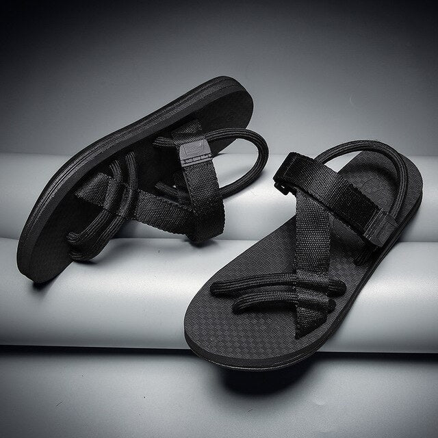 2020 New Roman Sandals Male Summer Rope Beach Sandals Man Flip Flops Flat Platform Slippers Slides Casual Sandalias Hombre